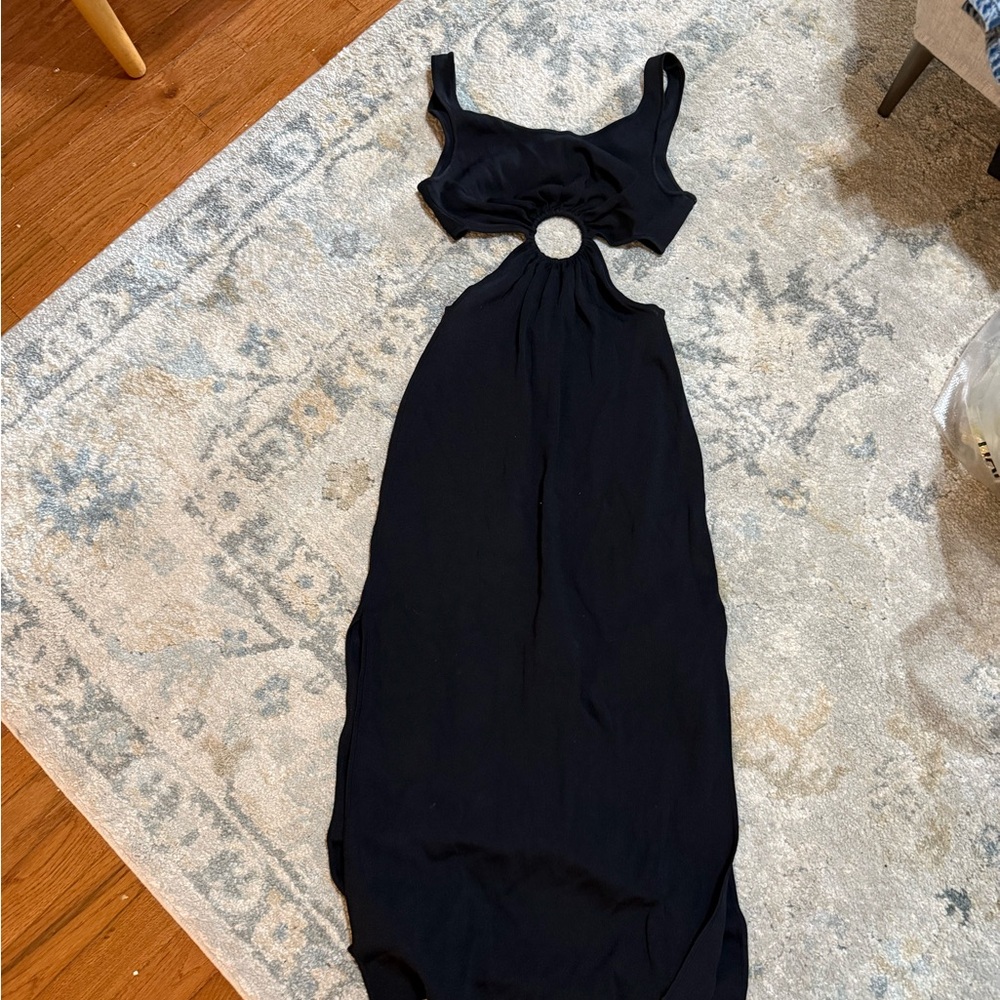 SOLID & STRIPED Black Backless Cutout Midi Dress - image 4